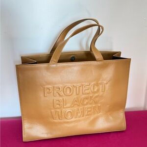 CISE “Protect Black Women” Tan Leather Tote Bag
